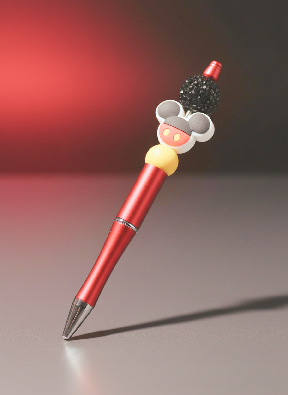 Mickey Sparkle Black Bead Pen