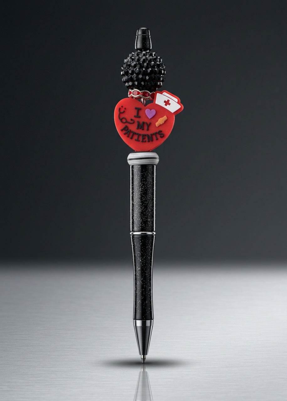 I Love My Patients Red Heart Nurse Cap Pen