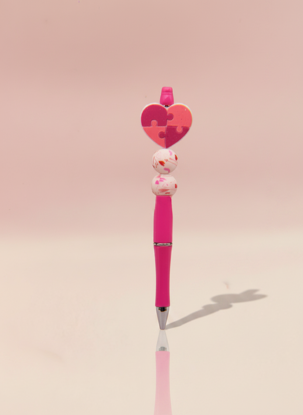 Puzzle Heart Valentine Pink Pen