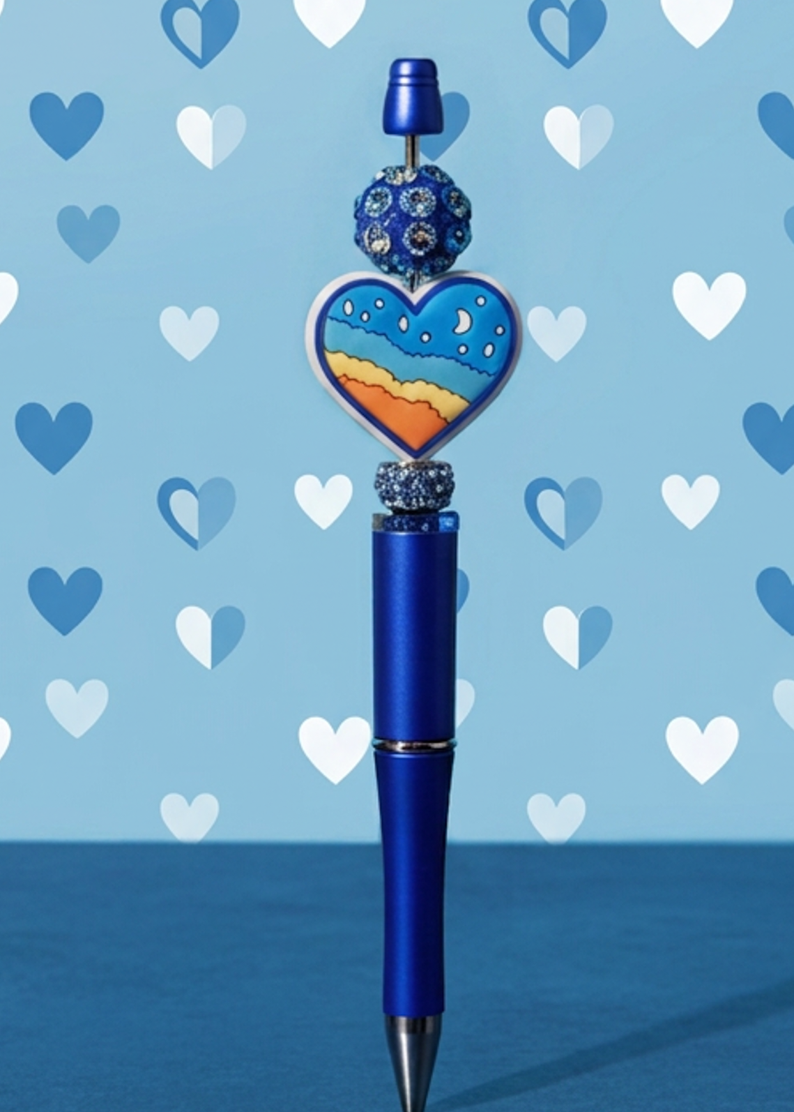 Blue Focal Bead Teal Valentine Pen