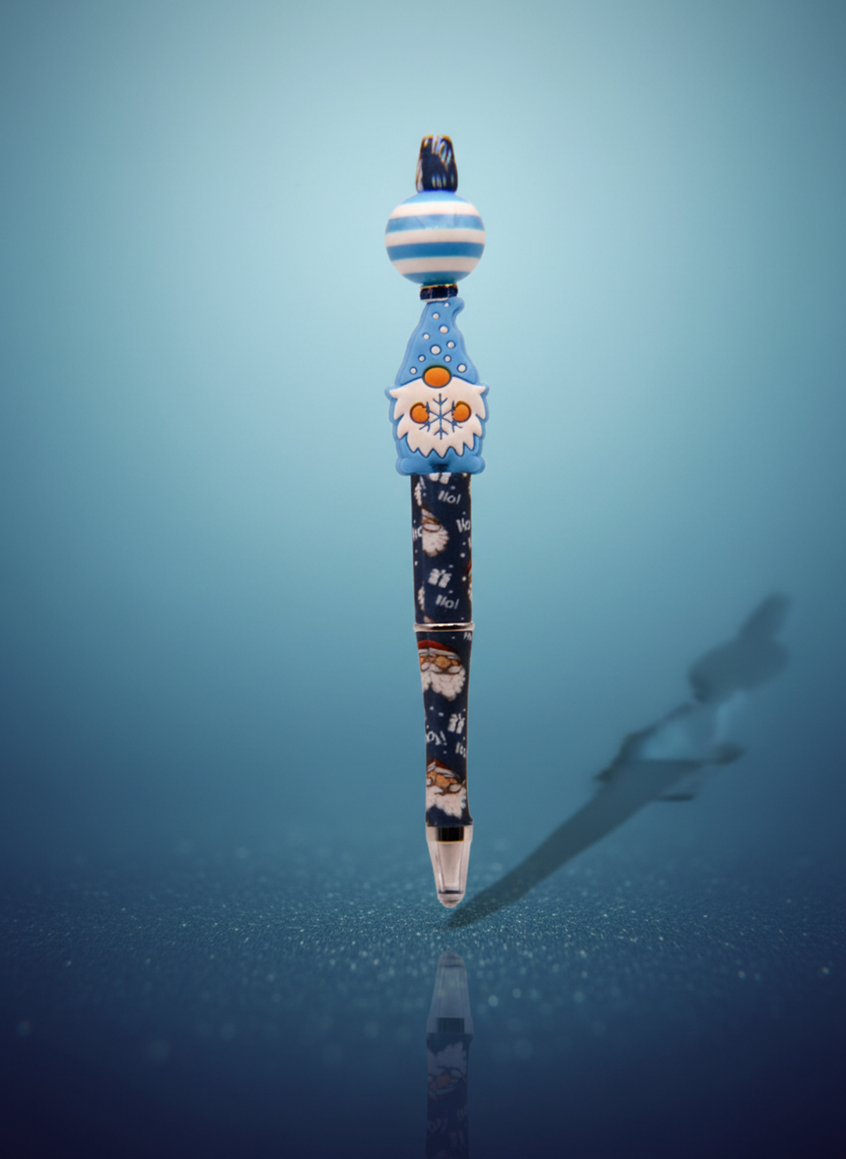Blue Gnome Christmas Pen