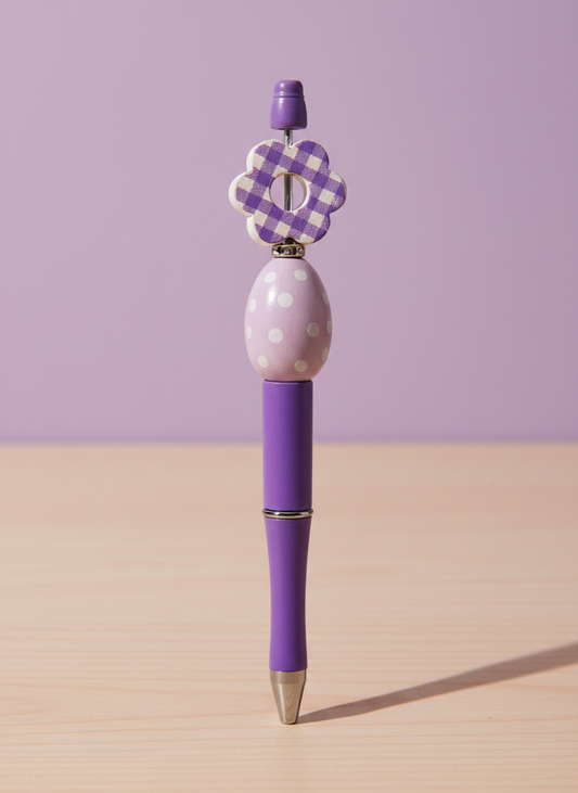 Purple Polka Dot Easter Egg Pen