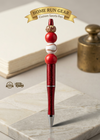 Baseball Red and White European Bead Pen
