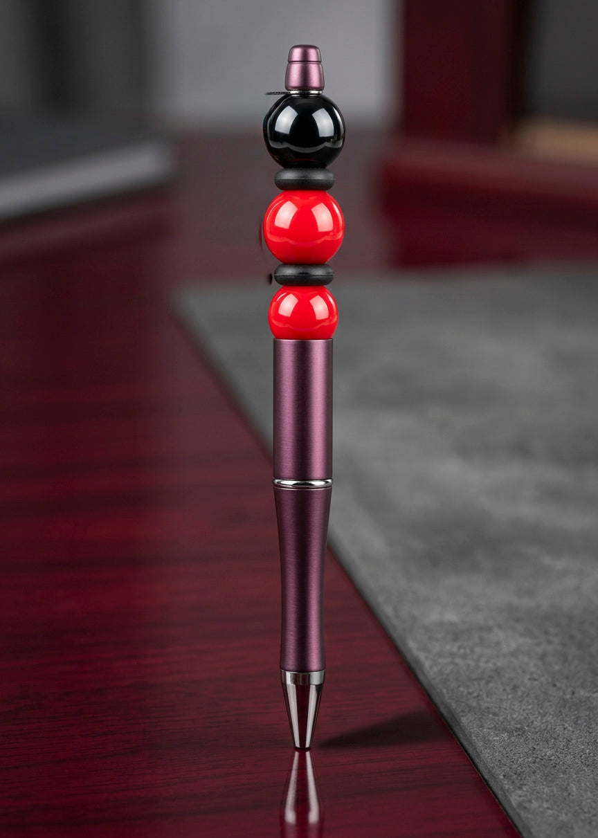 Brown Pen Black Metallic Red Pearl Beads