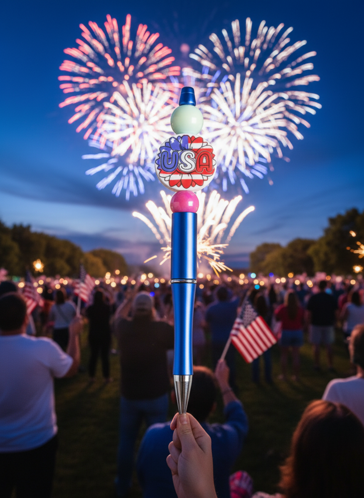 USA Focal Bead 4th of July Pen