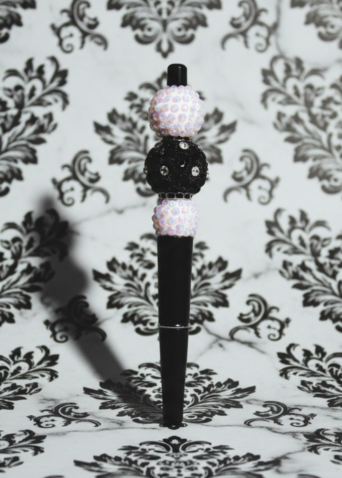 Black and White Beaded Pen