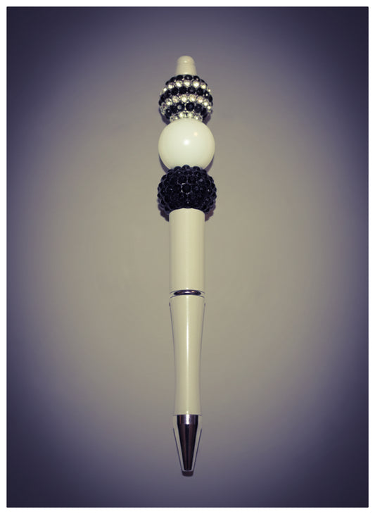 White Beaded Pen