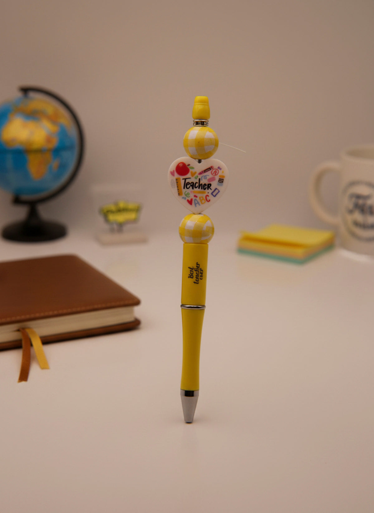 Yellow Best Teacher Heart Pen