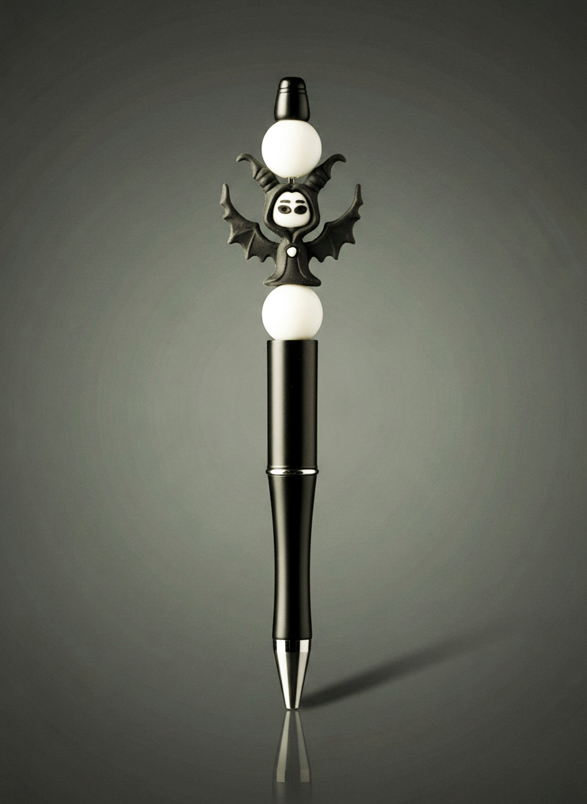 Halloween Character Black Pen with White Pearl Beads