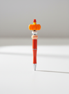 Big Pumpkin Orange and White Striped Bead Halloween Pen