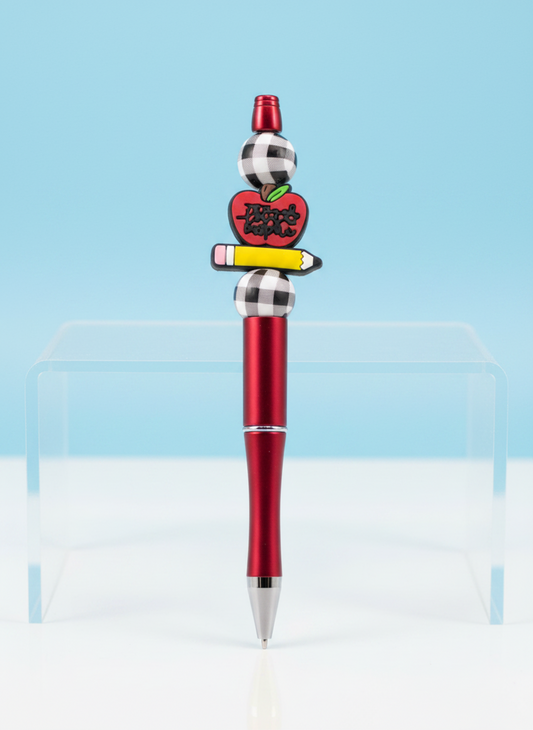 Red Focal Bead Best Teacher Red Pen