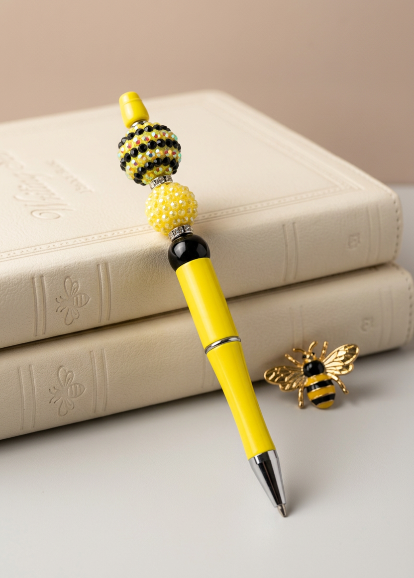 Black and Yellow Beaded Pen