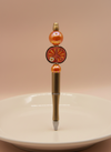 Orange Peace Sign Focal Bead Pen