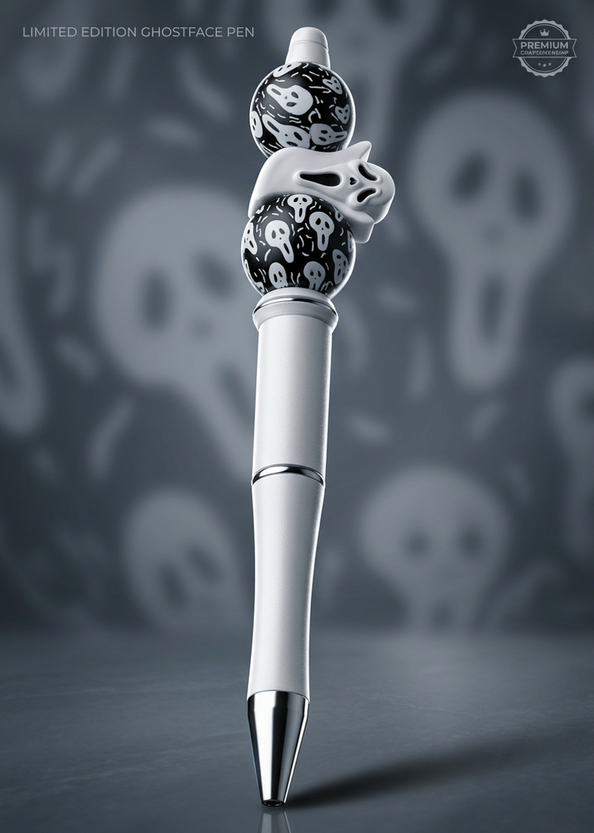 Halloween Ghost Pen with Screaming Face Beads