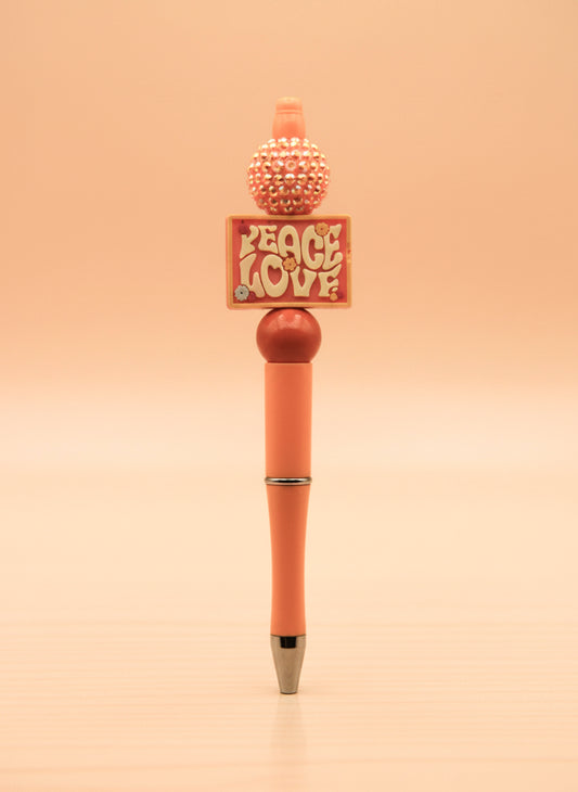 Peace and Love Orange Pen