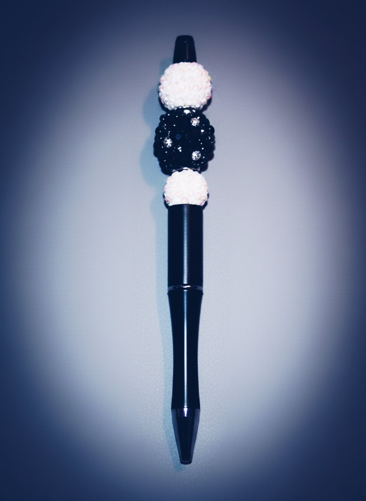 Black and White Pen with Sparkle Beads