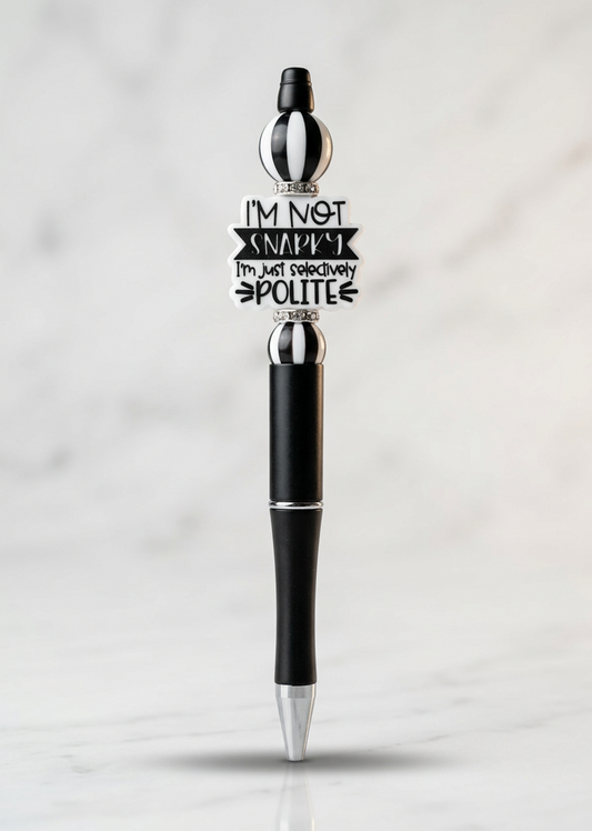 Not Snarky Just Selectively Polite Striped Pen