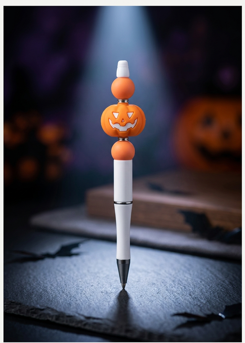 Large Orange Jack-o-Lantern Yellow Face White Pen