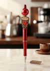 Leopard Print Coffee Cup Red Heart Pen