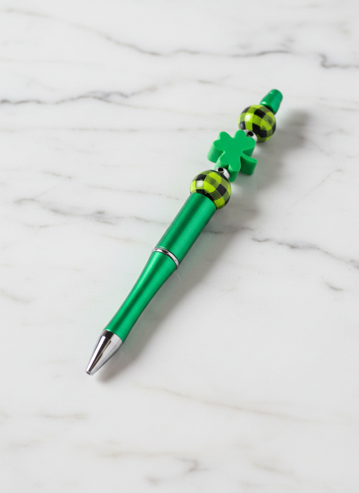 Plaid Beads Clover Center Pen