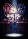 4th of July Gnome Pen with Blue Supporting Beads
