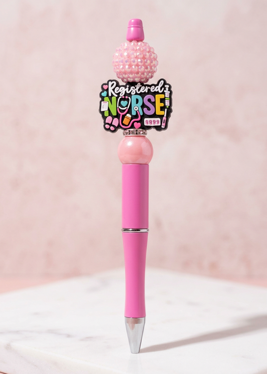 Registered Nurse Bright Colors Pink Sparkle Pen