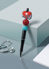 Stethoscope Red Heart White Beads Pen