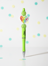 Green Heart Focal Bead Pen