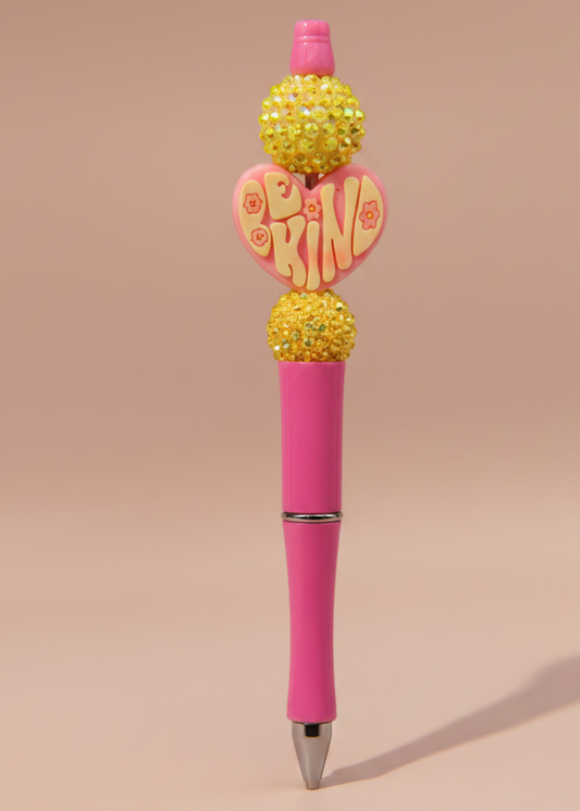 Pink Be Kind Yellow Lettering Pen