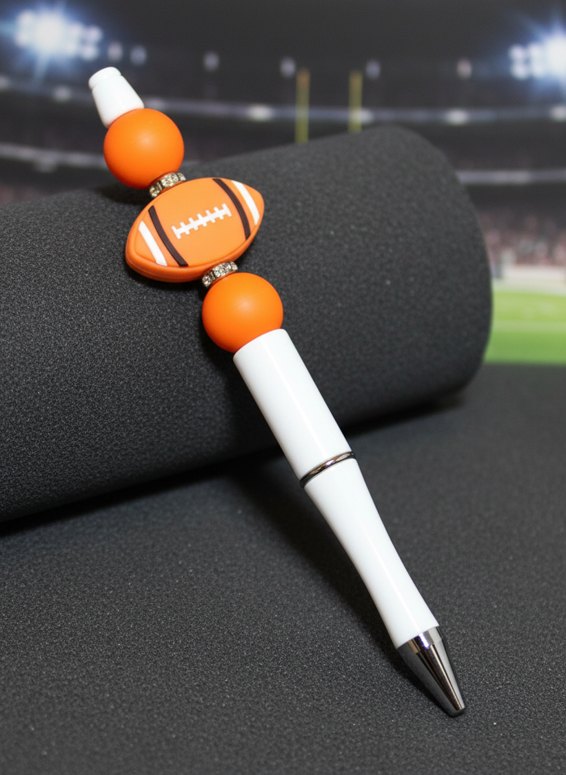 Orange Football White Pen