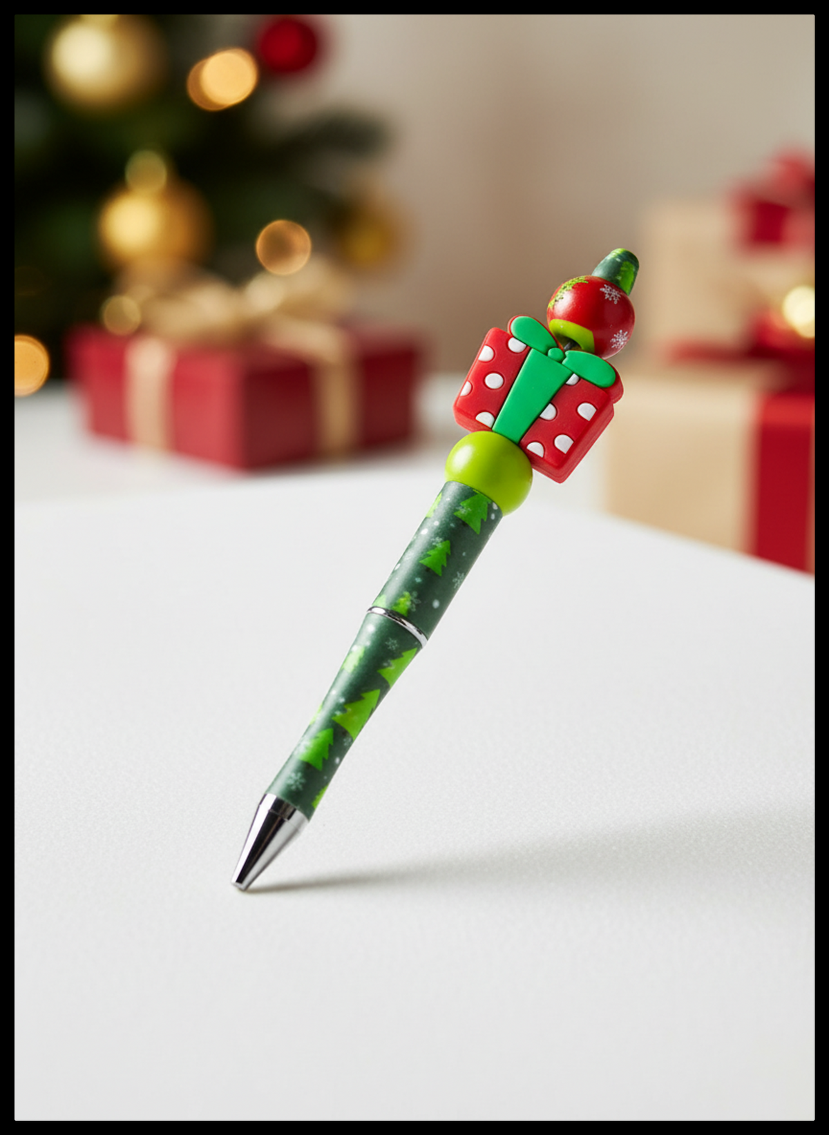 Red Present Christmas Pen
