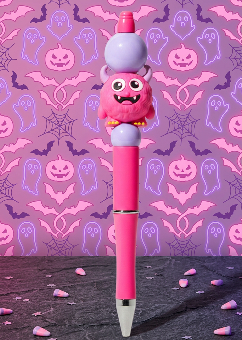 Happy Pink Monster Halloween Pen