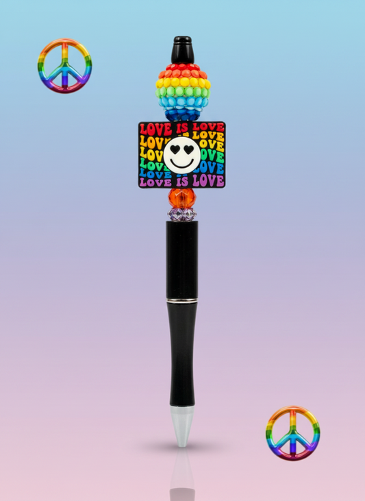 Love Is Love Pride Rainbow Sparkle Pen