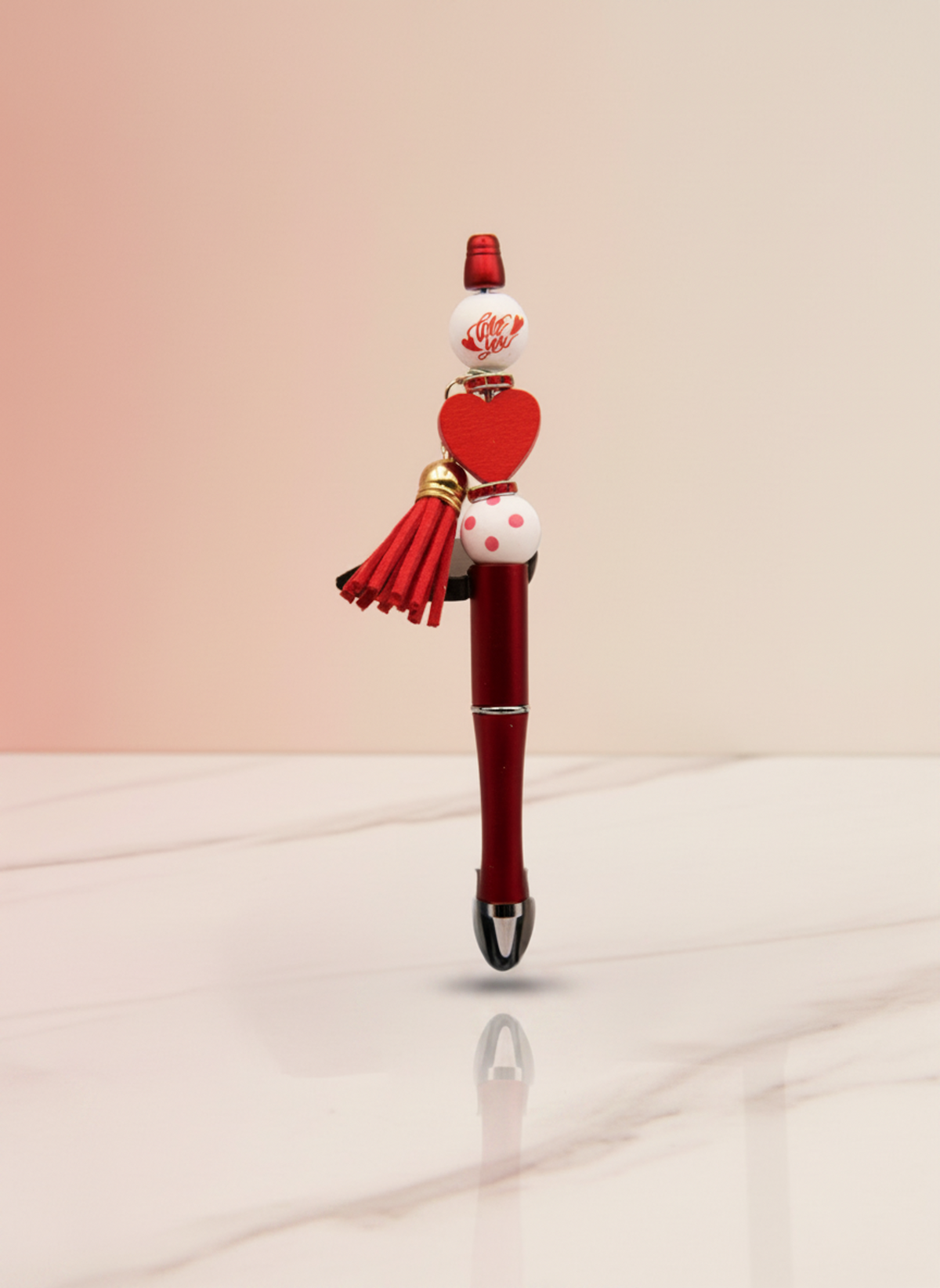 Tassel Red Heart Valentine Pen