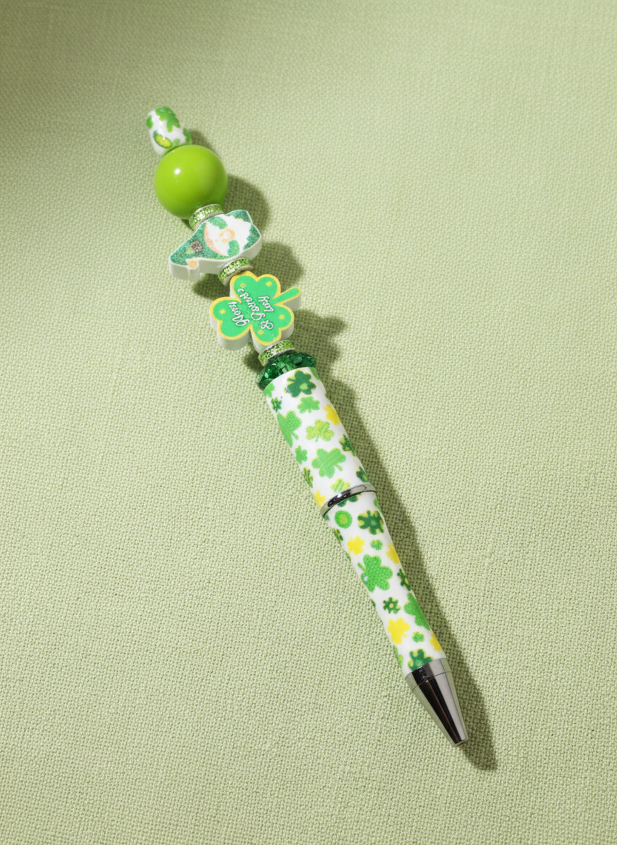 Gnome and Clover Focal Bead Pen
