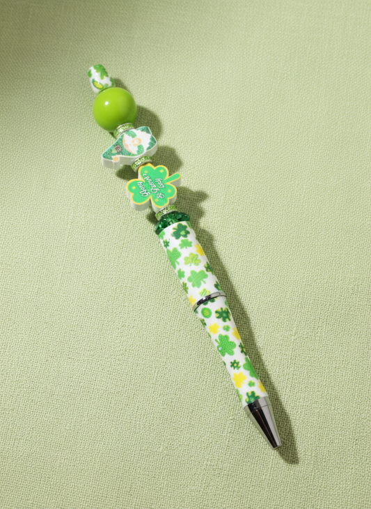 Gnome and Clover Focal Bead Pen