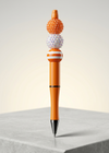 Orange and White Beaded Pen