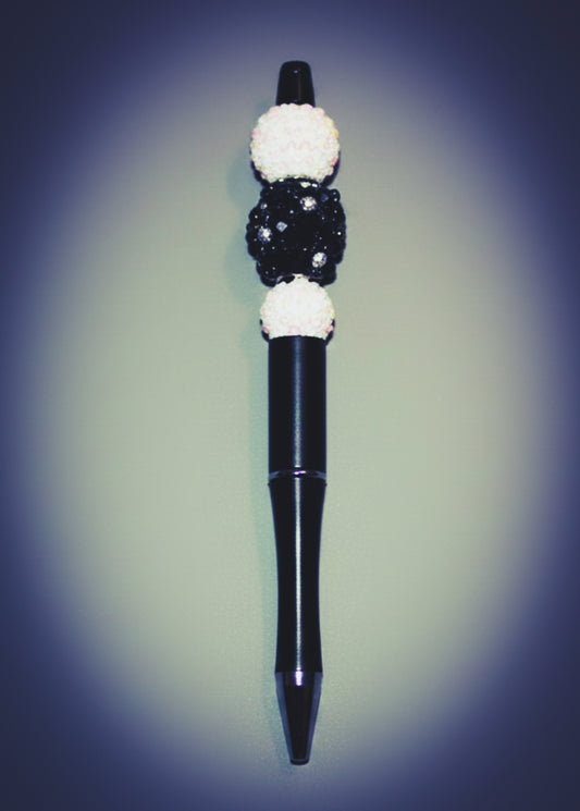 Black and White Beaded Pen II