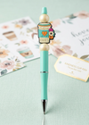 Caffeine and Kindness Coffee Cup Teal Pen