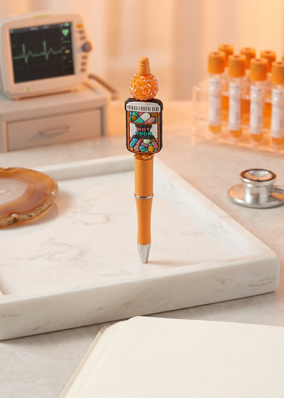 You Are Not Your Diagnosis Pill Bottle Orange Pen
