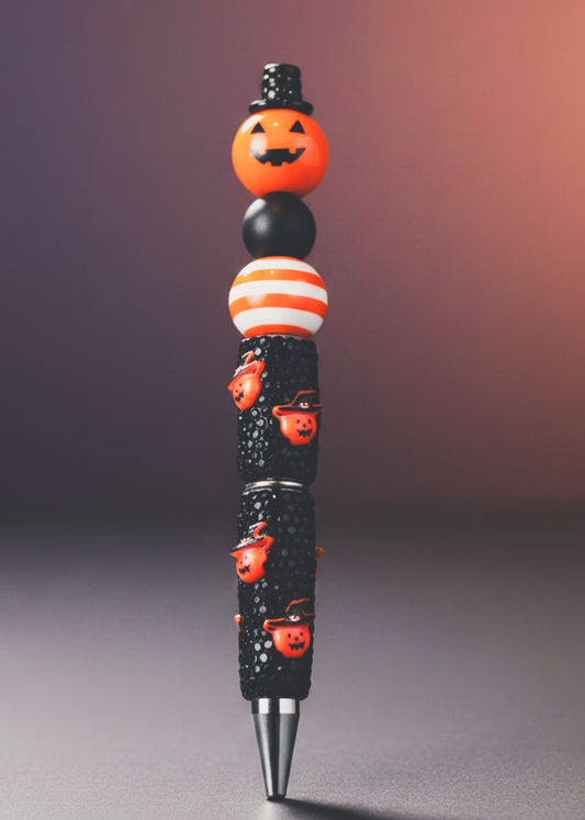 Pumpkin Black Sparkle Halloween Pen