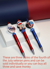 Set of Three 4th of July Veteran Pens