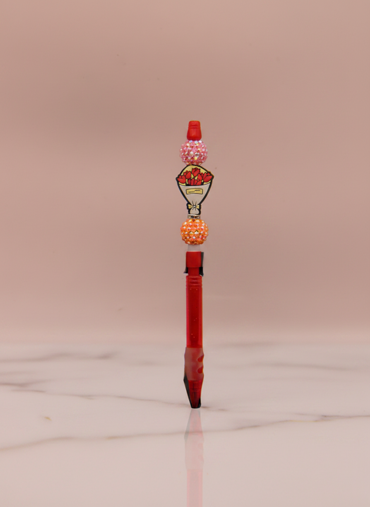 Rose Bouquet Focal Bead Pen