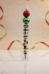 Three Bead White Decorated Holiday Pen