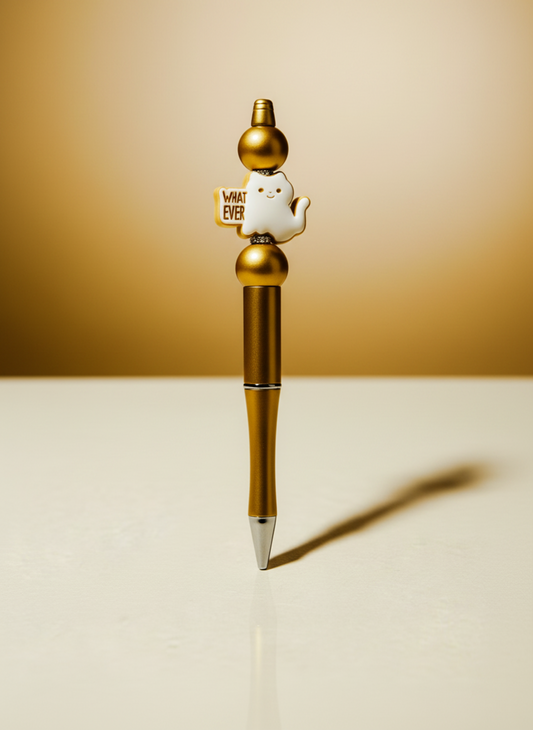 White Cat Gold Pen
