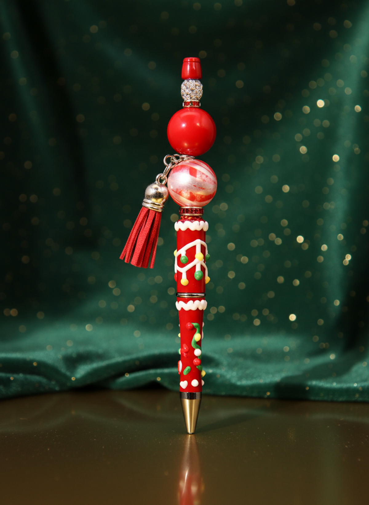 Beautiful Red Christmas Pen with Tassel