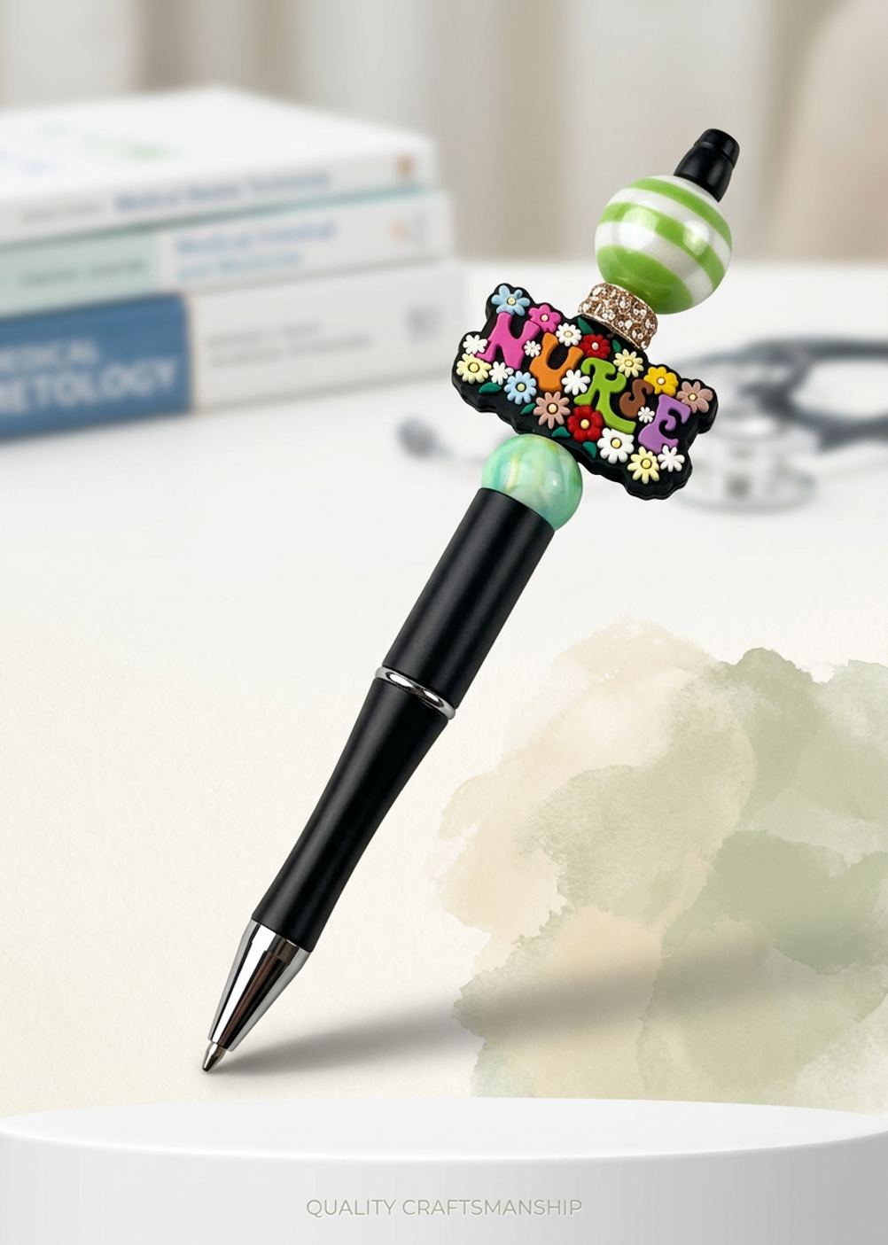Nurse Bright Colors Flowers Pen