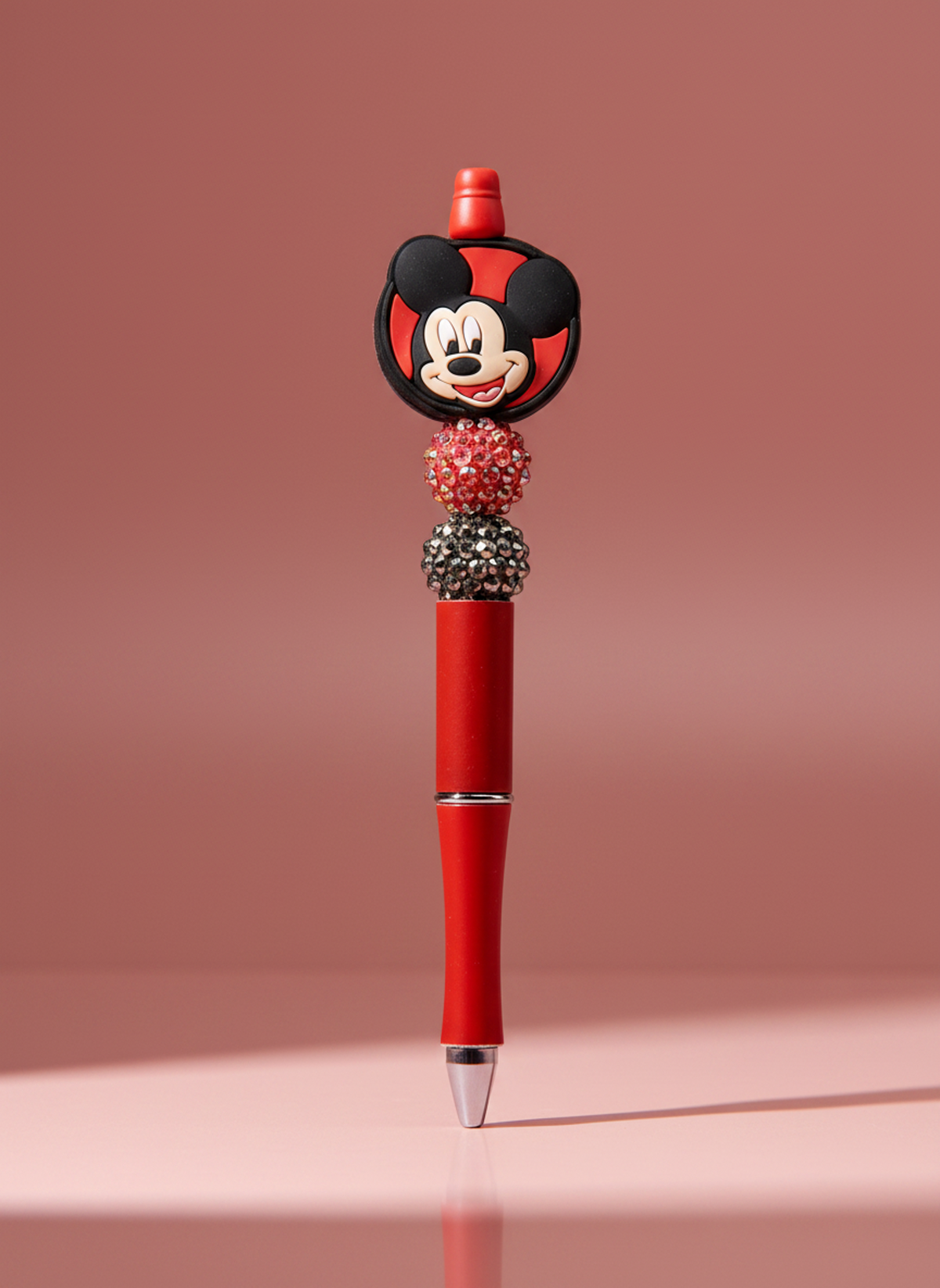 Mickey Mouse Pen with Two Sparkle Beads