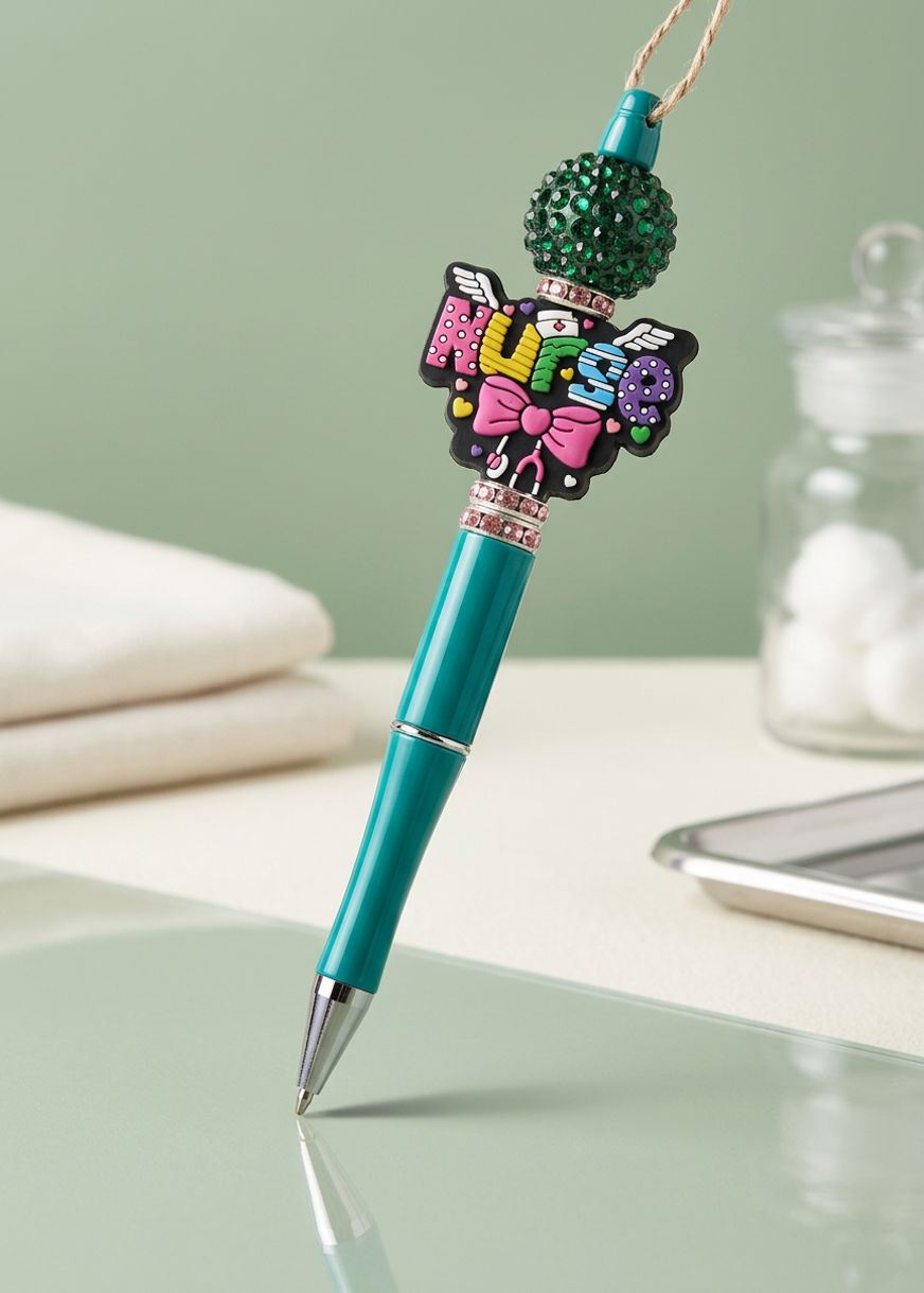 Nurse Pink Bow Stethoscope Pen